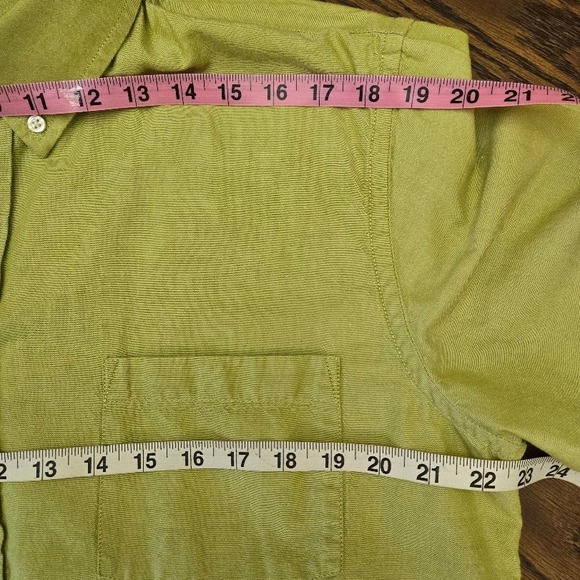 The Foundry Supply Co Green Short Sleeve Button Up Shirt Cotton Mens Sz LT - Picture 7 of 8